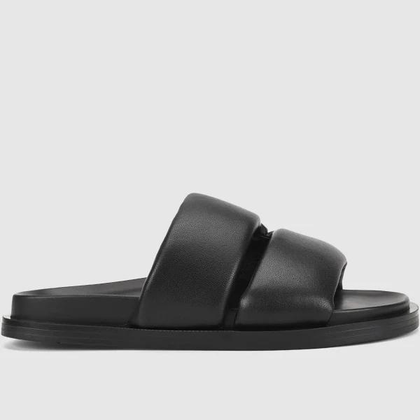 Lacey Footbed Sandals - Black Leather 41