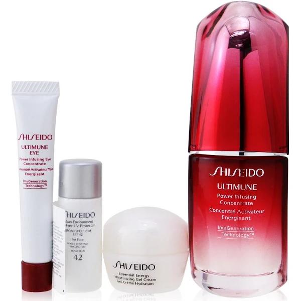 Shiseido - Ultimate Hydrating Glow Set: Ultimune Power Infusing Concentrate 30ml + Moisturizing Gel Cream 10ml + Eye Concentrate 5ml + SPF 42