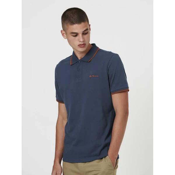 Ben Sherman Organic Signature Polo Blue Denim Large