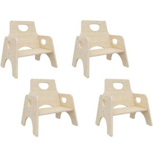 Jooyes Kids Stackable Wooden Toddler Chair H25cm - 4 Pack