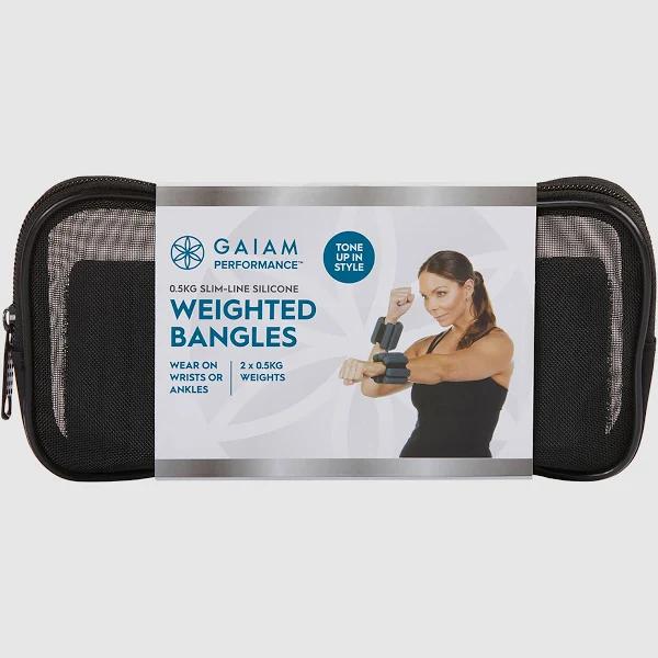 Gaiam - Black Training Equipment - Slimline Silicone Weighted Bangles - 0.5kg - Size One Size at The Iconic