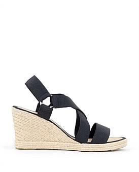 David Jones Edward Meller Miria Elastic Crossover Espadrille in Black, Size 41 EU