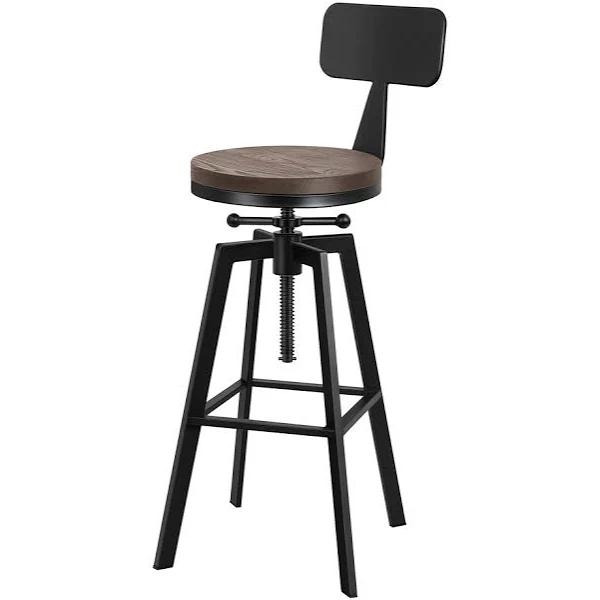 ALFORDSON 1x Bar Stool Retro Kitchen Vintage Chair Industrial Backrest Ezra