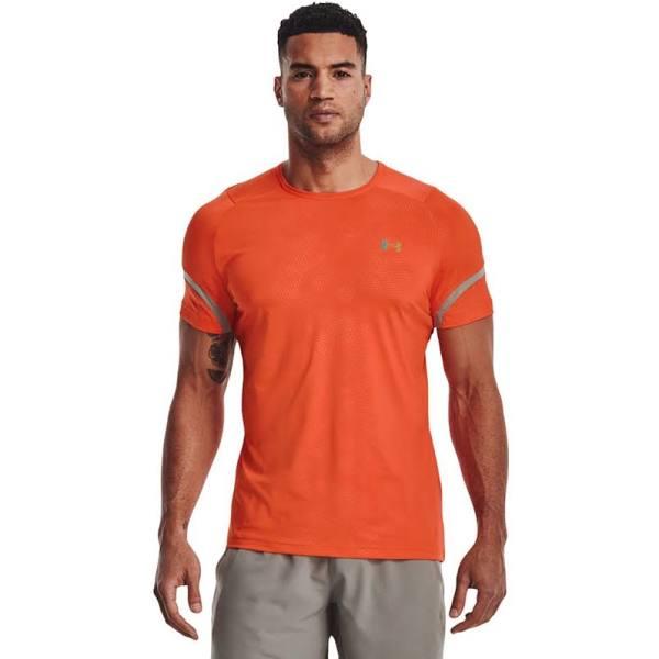 Under Armour Rush Emboss Short Sleeve T-Shirt Orange Black - XL