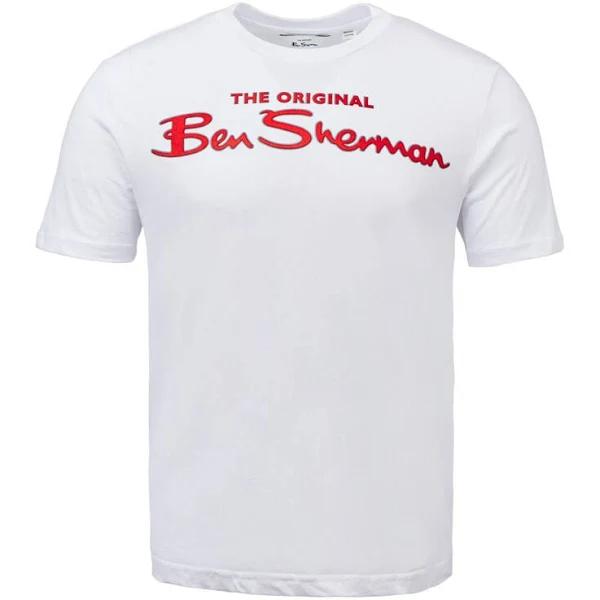 Ben Sherman Signature Flock Logo Print Tee XXX-Large White