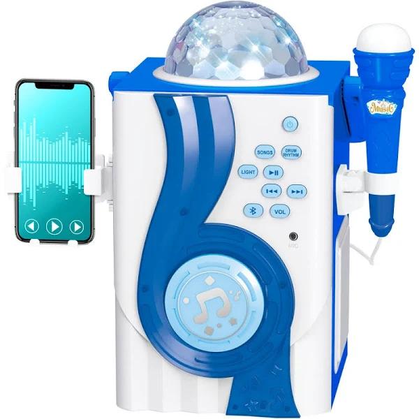 Techxtras Bluetooth Portable Karaoke With Disco Light - Blue