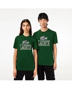 David Jones Lacoste Core Graphics Big Logo T-Shirt in Green, Size XL