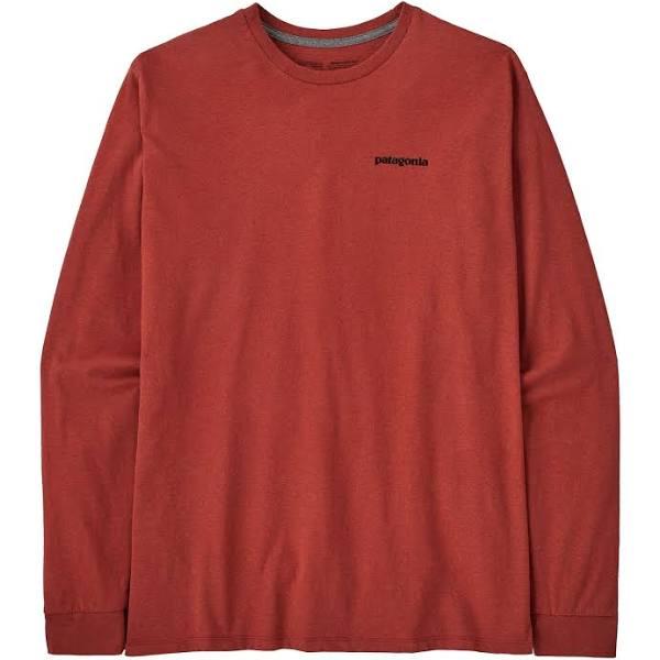 Patagonia Men's Long-Sleeved P-6 Logo Responsibili-Tee - Burl Red / XS