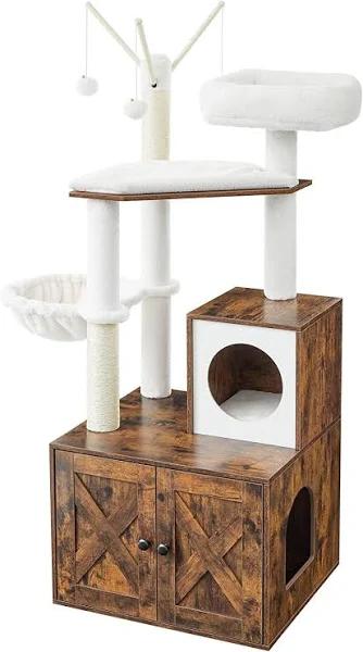 VASAGLE FEANDREA 2-in-1 Cat Condo With Scratching Posts