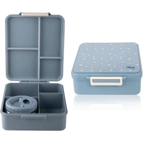 Citron Grand Lunch Box - 4 Compartments with Hot Food Jar - Spaceship