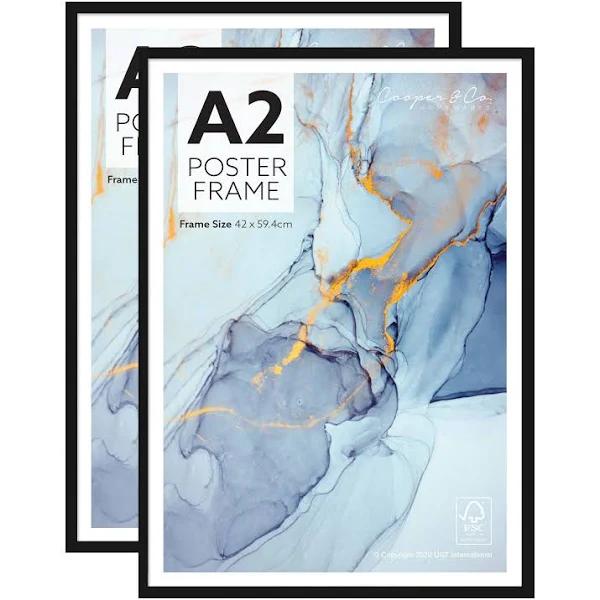 Cooper & Co. Set of 2 A2 Black Poster Photo Frames