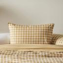 Stonewashed Cotton Printed Gold Gingham Quilt Cover Separates - King