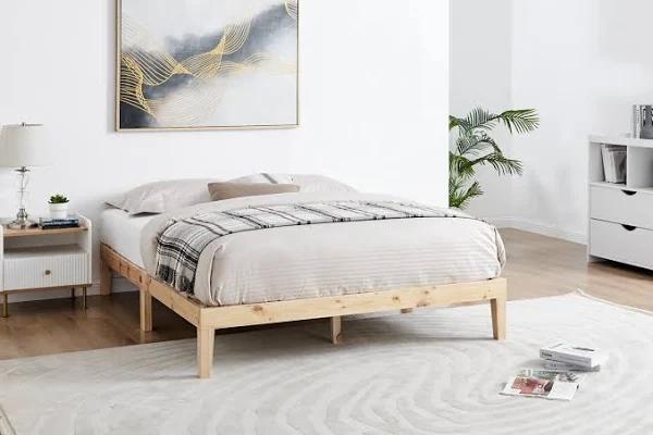 Ovela William Wood Bed Frame (Natural, King)