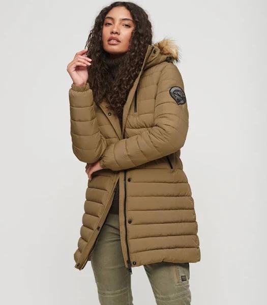 Superdry Fuji Hooded Mid Length Puffer Coat