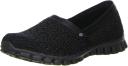 Womens Skechers Black Cleo Honeycomb Slip-on Canvas Shoes - Black