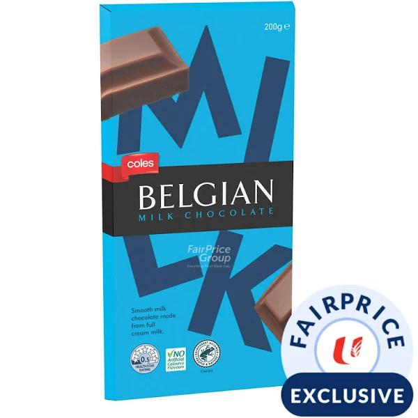 Coles Belgian Milk Chocolate Block 200g