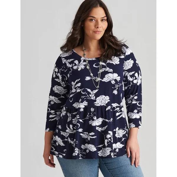 Autograph Knitwear V Neck 3/4 Sleeve Pocket Tunic - Plus Size - 16 - AfterPay & Klarna Available