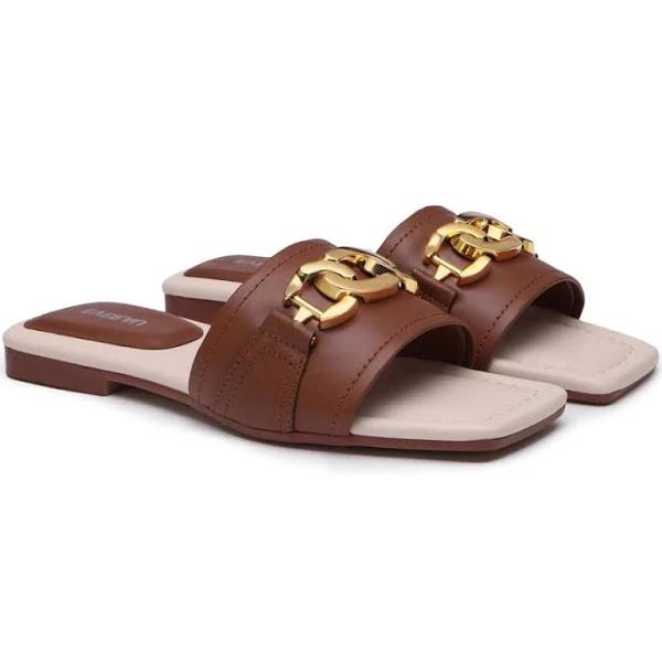 EVERAU Open Toe Leather Flat Sandals Women Chela