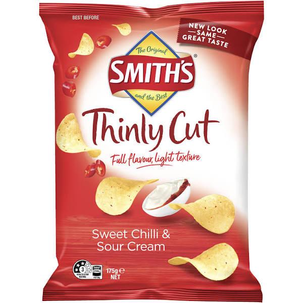 Smith's Sweet Chilli & Sour Cream Thinly Cut Potato Chips 175g