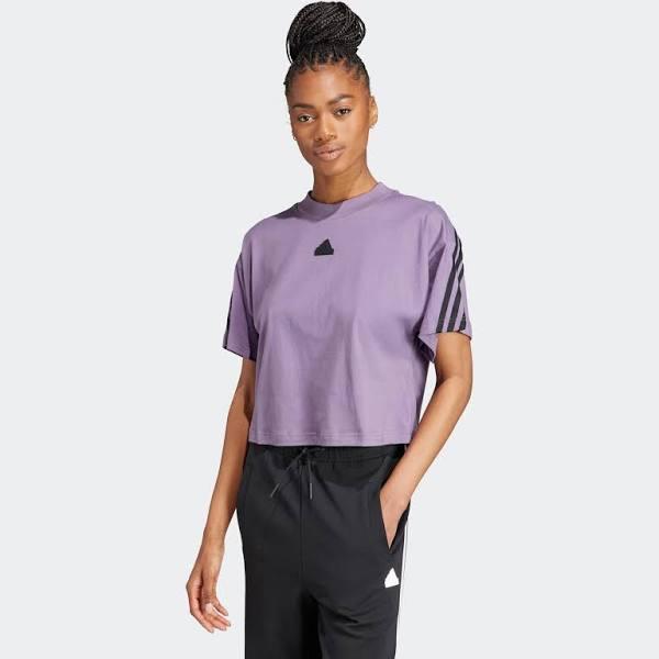 adidas-Future Icons 3-Stripes Tee-Women-Shadow Violet-XS