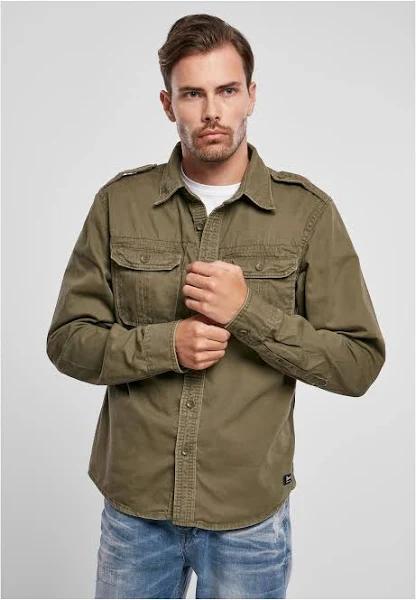 Brandit - Vintage Denim Shirt Washed Look Olive L