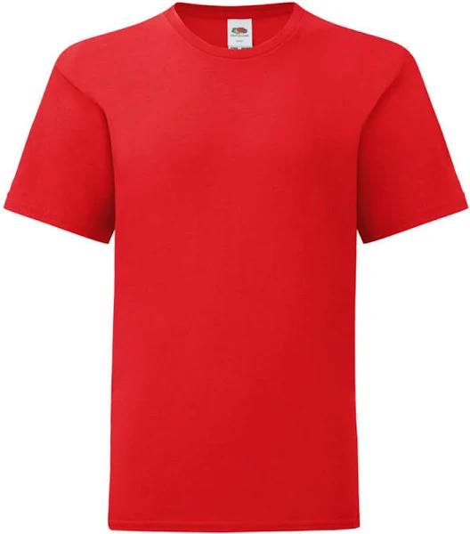 Fruit of The Loom Childrens/Kids Iconic 150 T-Shirt Red 12-13 Years Cotton T-Shirt