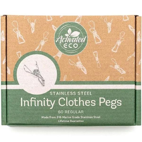 Stainless Steel Infinity Clothes Pegs 60 Pack