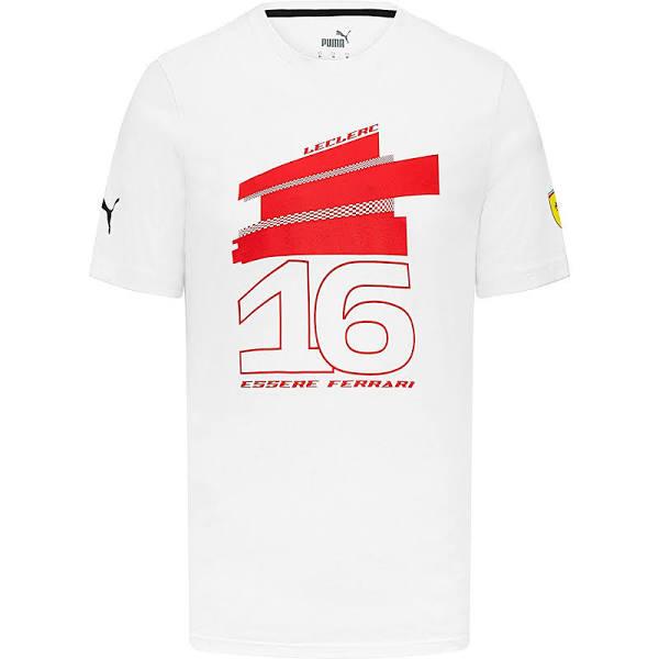 2023 Ferrari Fanwear Leclerc #16 Fanwear Drivers Tee (White)