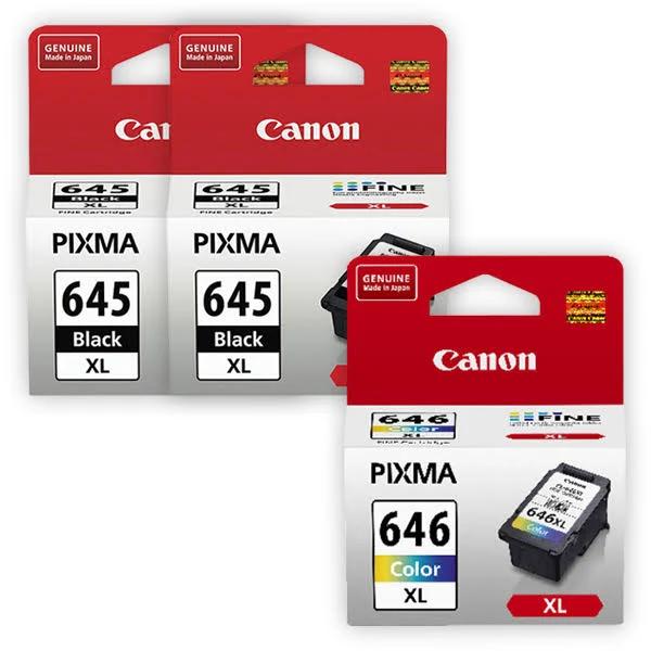 Canon PIXMA TS3166 High Yield Ink Cartridge Combo Genuine - 3 Pack [2Black + 1Colour]