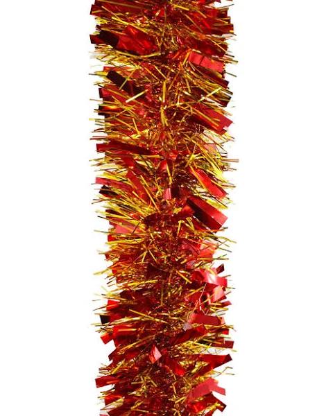 2.5m Red Gold Mix Christmas Tinsel 100mm Wide