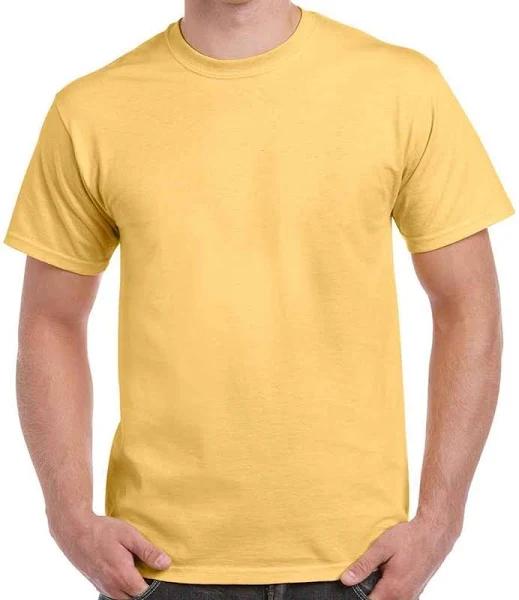 Gildan Men's Heavy Cotton Short Sleeve T Shirt Yellow Haze L