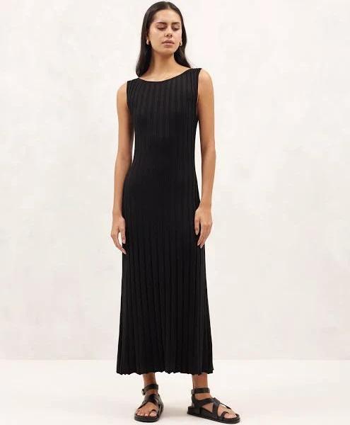 AERE - Women's Black Maxi Dresses - Summer Knit Dress - Size 16 at The Iconic