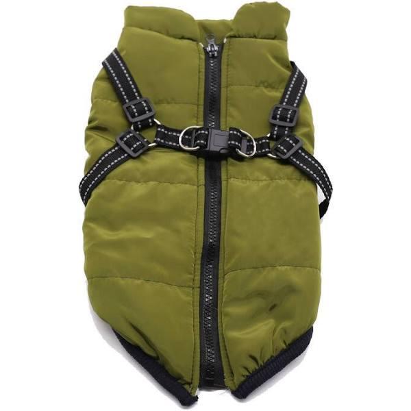 HOD Green No Pull Harness Warm Dog Jacket - Small