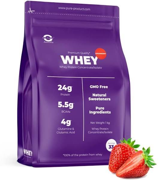 Pure Product Australia 100% Whey Protein Isolate & Concentrate Strawberry 4kg