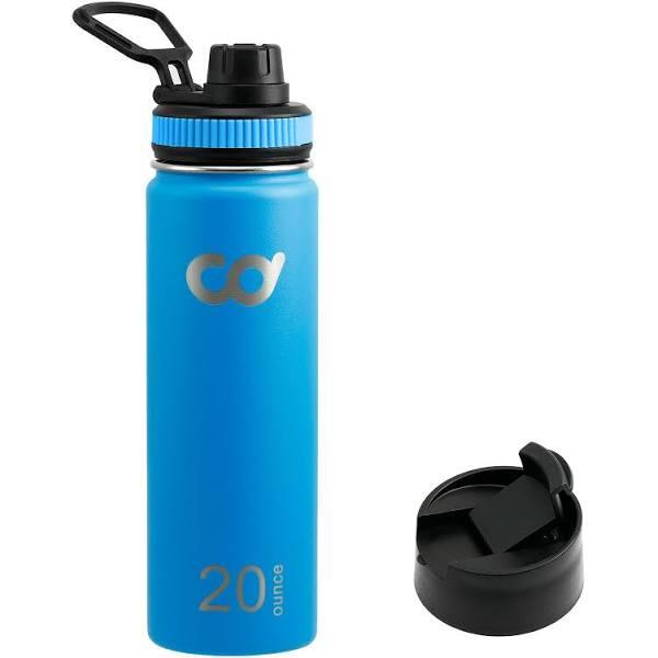 CyclingDeal Stainless Steel Vacuum Insulated Double Wall Water Bottles 20oz (591ml) Blue