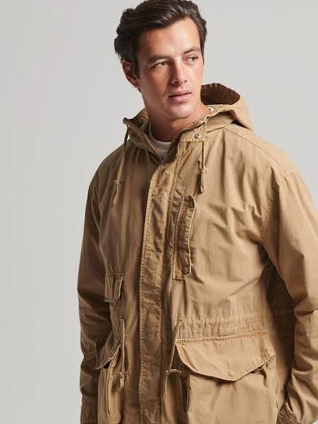 Superdry Vintage Hooded Deck Jacket - Classic Tan Brown