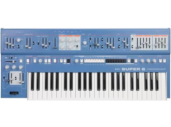 Udo Audio Super 6 12-Voice Polyphonic Analog-Hybrid Synth w/ FM & Wavetable (Blue)