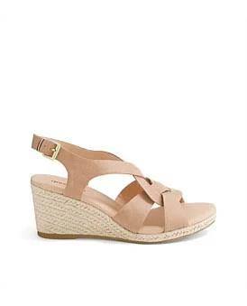 Diana Ferrari Jansome Blush Leather Espadrilles Blush Womens Shoes Casual Heeled Sandals