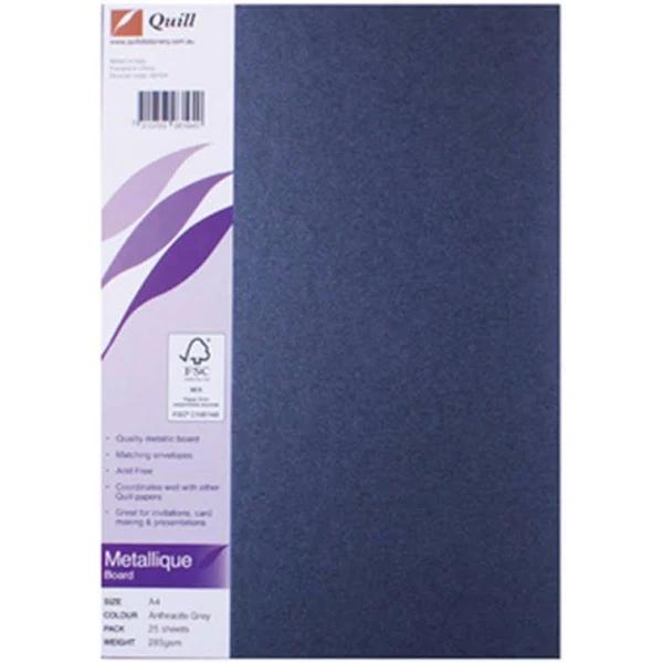 Quill Metallique Paper 120gsm A4 Anthracite Pack 25