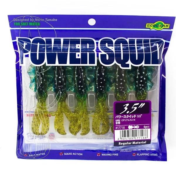 Ecogear Power Squid 3.5" Soft Plastic Fishing Lure #519