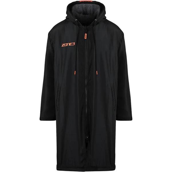 Zone3 2023 Recycled Parka Changing Robe - Black / Grey / Oran