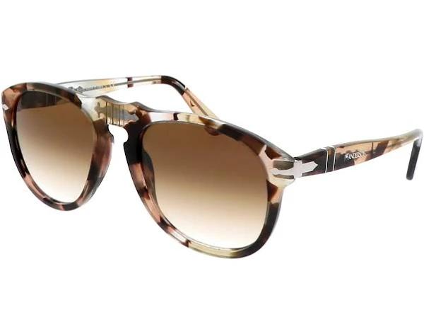 Persol PO0649 | Brown Spotted/Brown and Clear Gradient Glass Sunglasses