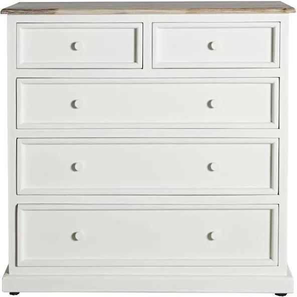 Maldon 5 Drawer Chest | Antique White | Bedroom | Early Settler Furniture