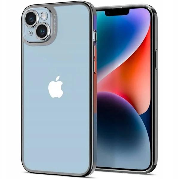 SPIGEN iPhone 14 / 13 Case, 6.1 Inch 2022 Genuine SPIGEN Optik Crystal Lens Protector Slim TPU Cover For Apple For Apple - Chrome Grey