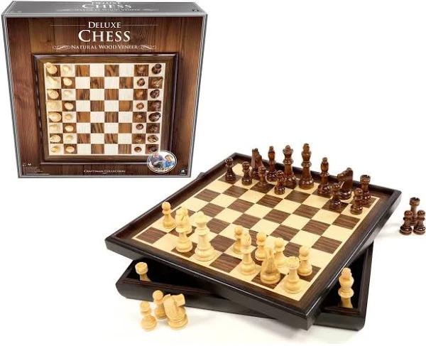 Chess Set Wood 15" Inlaid