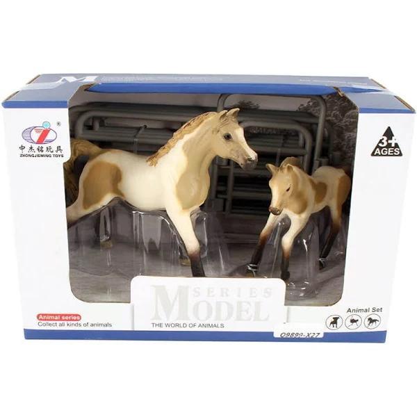 Toys For Fun Horse & Foal Plastic Play Set Kids/Children Animal Toy 3y+ Assorted