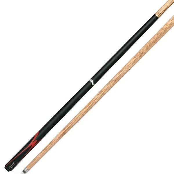 Riley Moderno 2 Piece Ash Snooker/Pool Cue - 145cm with 9.5mm Tip, Black Butt/Natural Wood Shaft