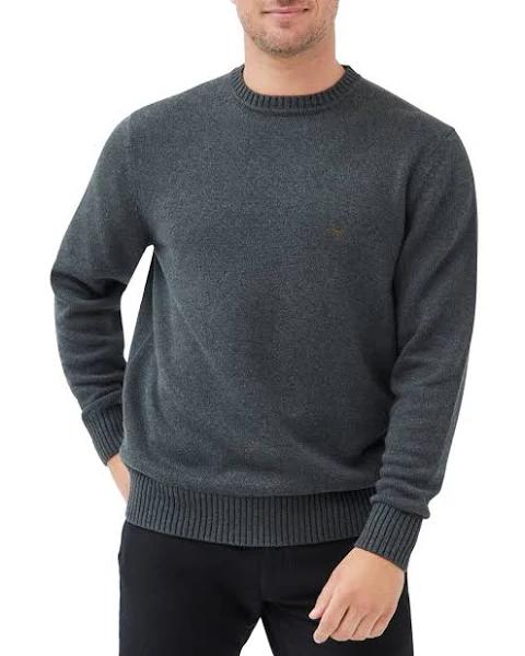 Rodd & Gunn Gunn Crew Knit in Charcoal XXL