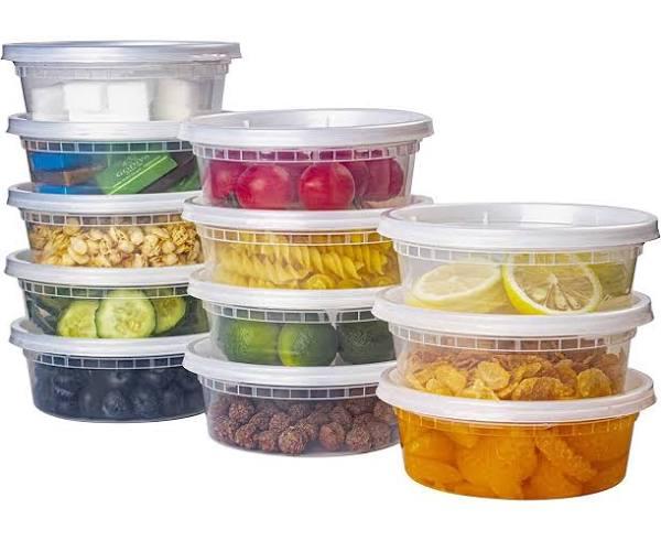 216 x Reusable Round Containers w/ Lids 300ml Food Meal Prep Catering Lunchboxes Round Microwavable and Freezer Safe BPA Free Takeaway Containers