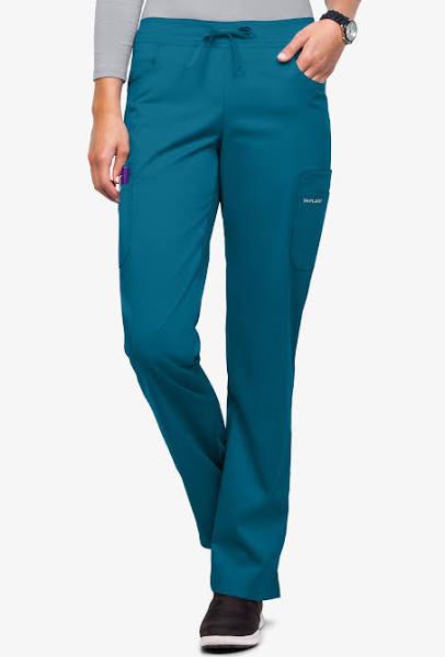 UA Flex2 Flat Front Cargo Scrub Pants - M - Caribbean Blue